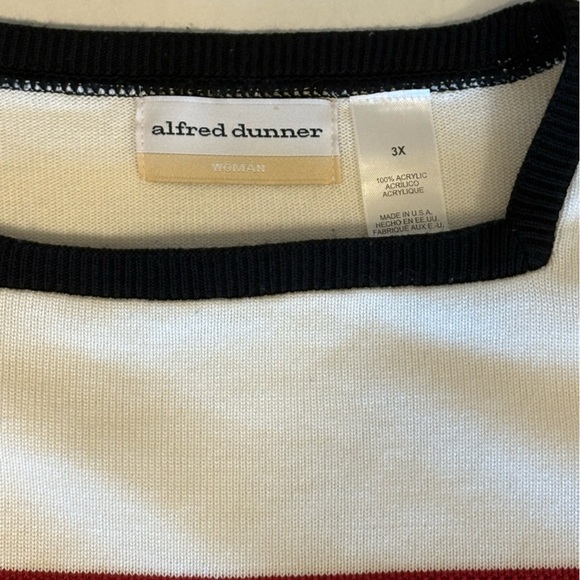 Alfred Dunner 3/4 sleeve striped sweater size 3X - Picture 2 of 4